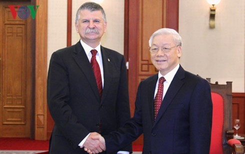 Руководители Вьетнама встретились со спикером венгерского парламента - ảnh 2